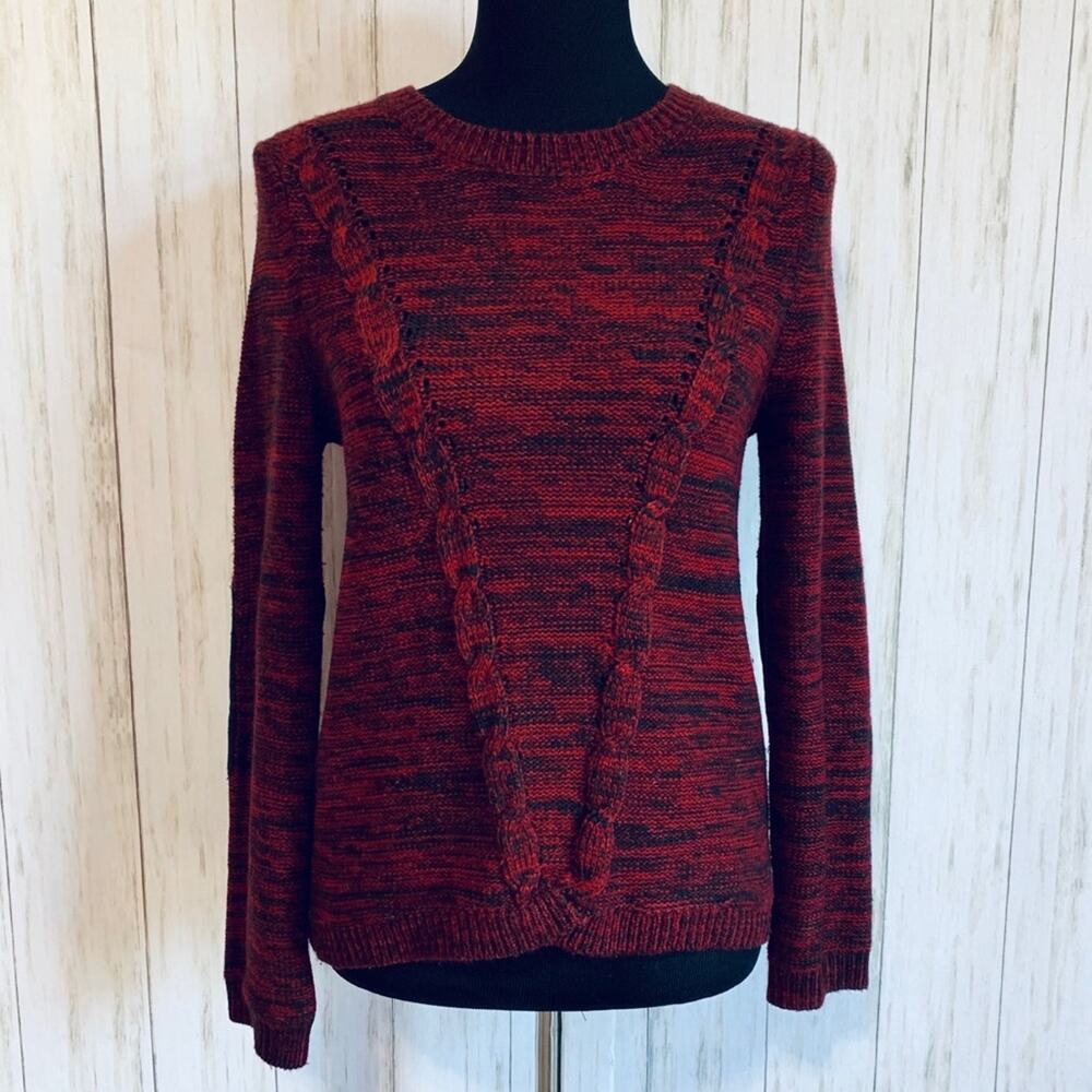 Sanctuary red & black knit sweater with elbow patches size Extra Small XS